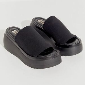 Vintage 90s Steve Madden Slinky Platform Sandals Mules Wedge Slip On Shoes 9